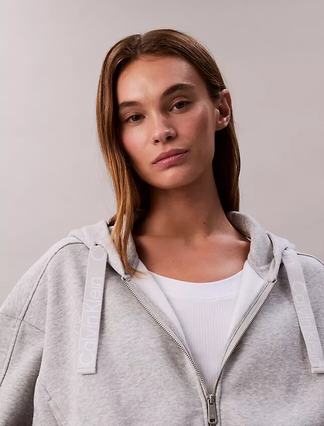 Bluza z kapturem z polaru z logo i zamkiem Bluza z kapturem z polaru z logo i zamkiem