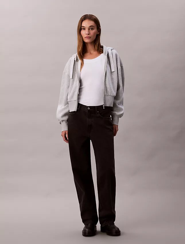 Bluza z kapturem z polaru z logo i zamkiem Bluza z kapturem z polaru z logo i zamkiem