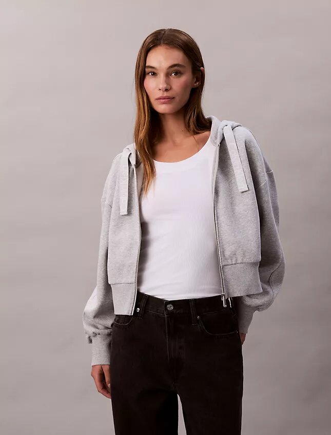 Bluza z kapturem z polaru z logo i zamkiem Bluza z kapturem z polaru z logo i zamkiem