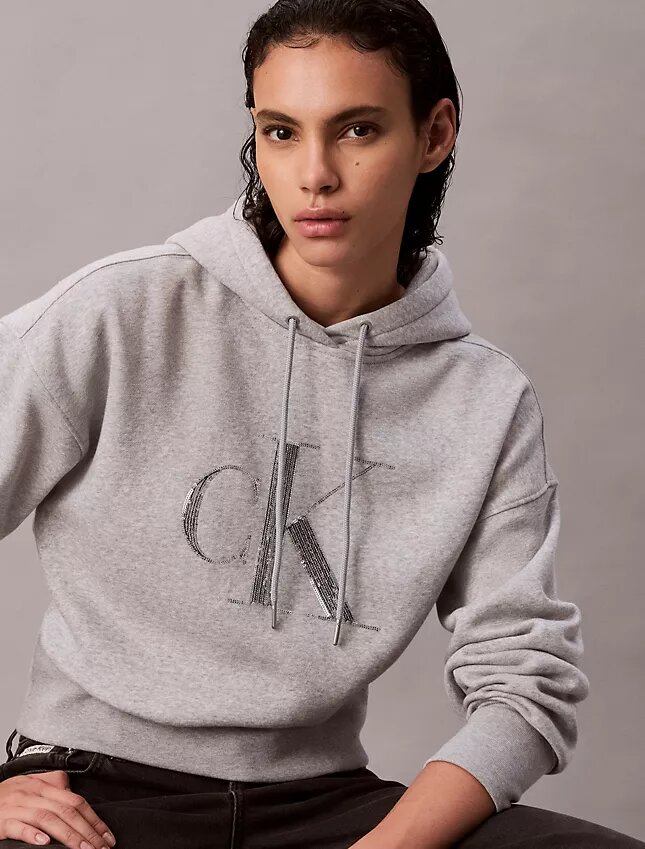 Bluza z kapturem z polaru z Monogramem z cekinów Bluza z kapturem z polaru z Monogramem z cekinów