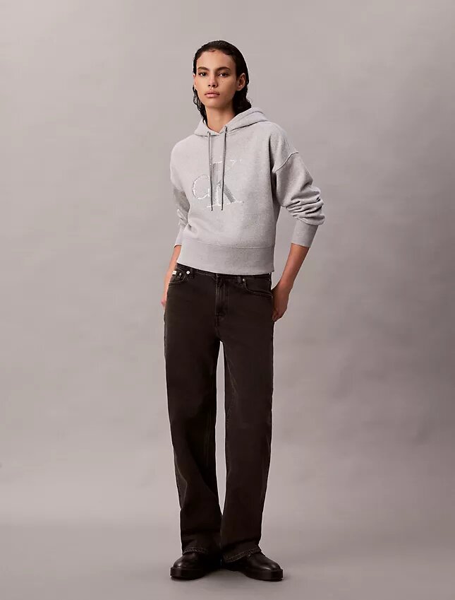 Bluza z kapturem z polaru z Monogramem z cekinów Bluza z kapturem z polaru z Monogramem z cekinów