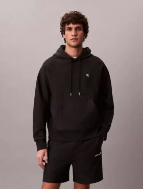 Bluza z kapturem z wysokiej jakości frotte o luźnym kroju z Monogramem