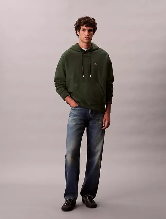Bluza z kapturem z wysokiej jakości frotte o luźnym kroju z Monogramem Bluza z kapturem z wysokiej jakości frotte o luźnym kroju z Monogramem