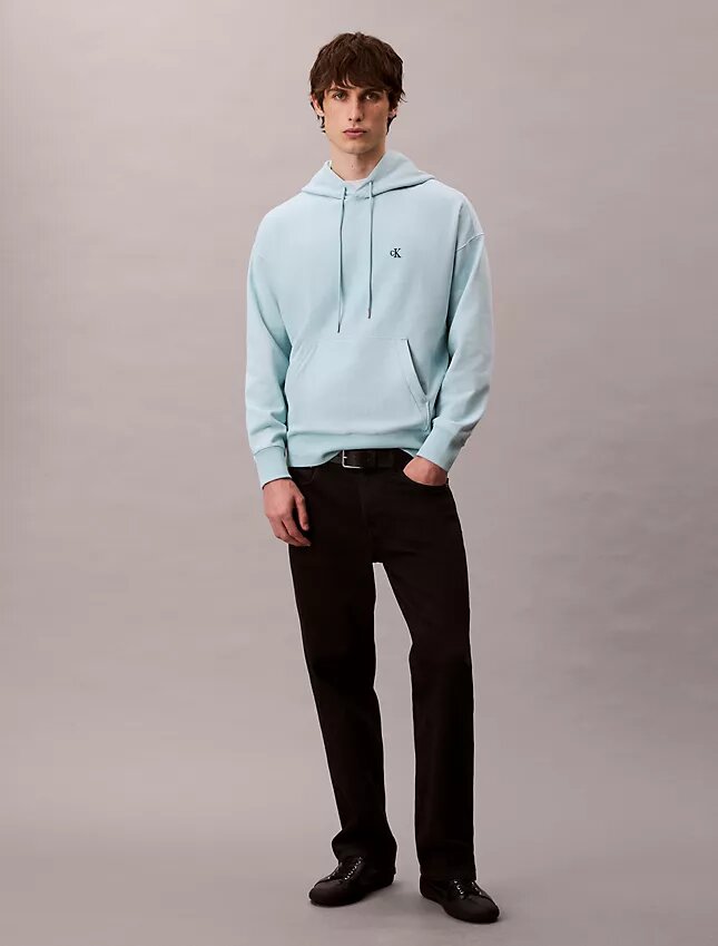 Bluza z kapturem z wysokiej jakości frotte o luźnym kroju z Monogramem Bluza z kapturem z wysokiej jakości frotte o luźnym kroju z Monogramem