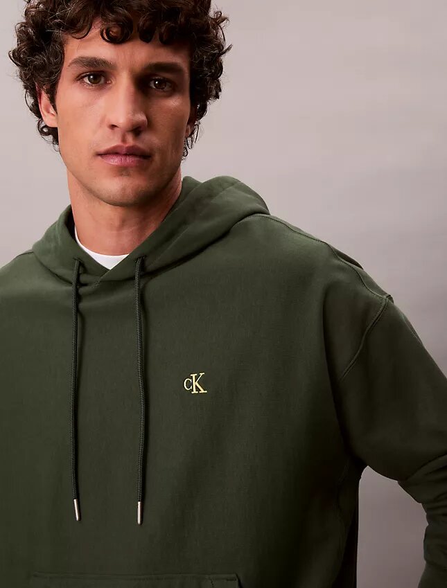Bluza z kapturem z wysokiej jakości frotte o luźnym kroju z Monogramem Bluza z kapturem z wysokiej jakości frotte o luźnym kroju z Monogramem