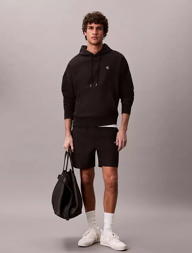 Bluza z kapturem z wysokiej jakości frotte o luźnym kroju z Monogramem Bluza z kapturem z wysokiej jakości frotte o luźnym kroju z Monogramem