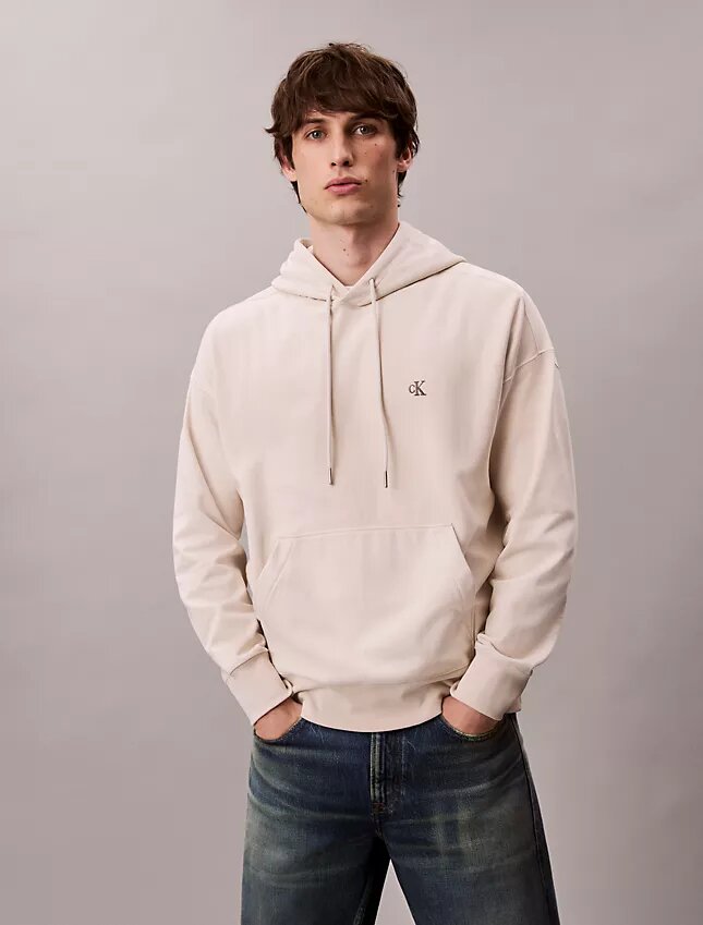 Bluza z kapturem z wysokiej jakości frotte o luźnym kroju z Monogramem Bluza z kapturem z wysokiej jakości frotte o luźnym kroju z Monogramem