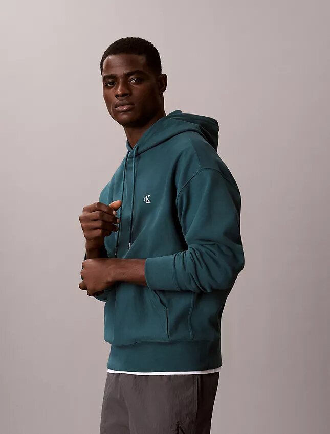 Bluza z kapturem z wysokiej jakości frotte o luźnym kroju z Monogramem Bluza z kapturem z wysokiej jakości frotte o luźnym kroju z Monogramem