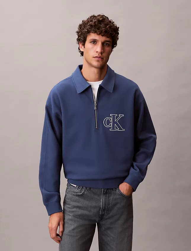 Bluza z logo Monogram i zamkiem 1/4 Bluza z logo Monogram i zamkiem 1/4