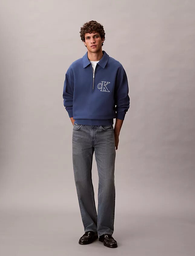 Bluza z logo Monogram i zamkiem 1/4 Bluza z logo Monogram i zamkiem 1/4