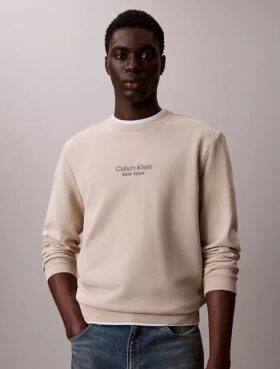 Bluza z okrągłym dekoltem z frotte z nadrukiem logo