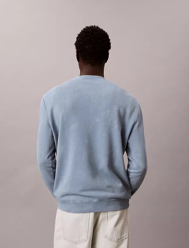 Bluza z okrągłym dekoltem z frotte z nadrukiem logo Bluza z okrągłym dekoltem z frotte z nadrukiem logo