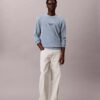 Bluza z okrągłym dekoltem z frotte z nadrukiem logo Bluza z okrągłym dekoltem z frotte z nadrukiem logo