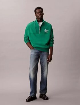 Bluza z polaru premium o luźnym kroju z zamkiem 1/4