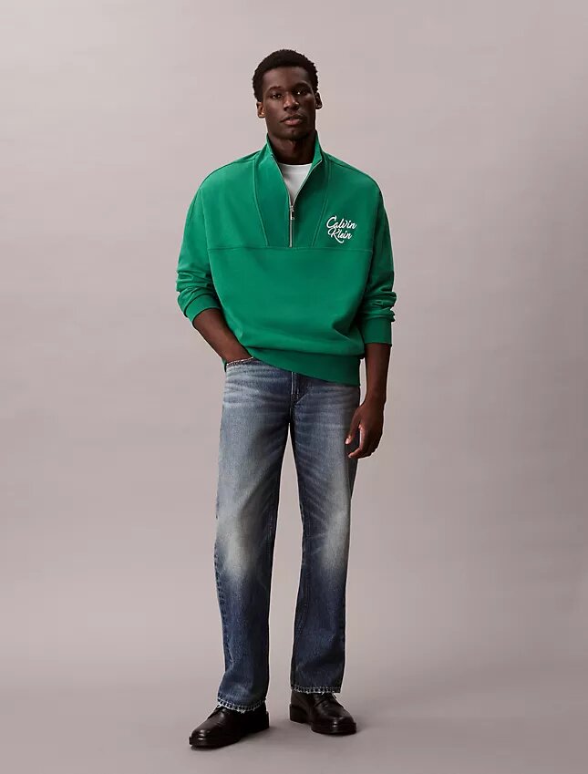 Bluza z polaru premium o luźnym kroju z zamkiem 1/4 Bluza z polaru premium o luźnym kroju z zamkiem 1/4