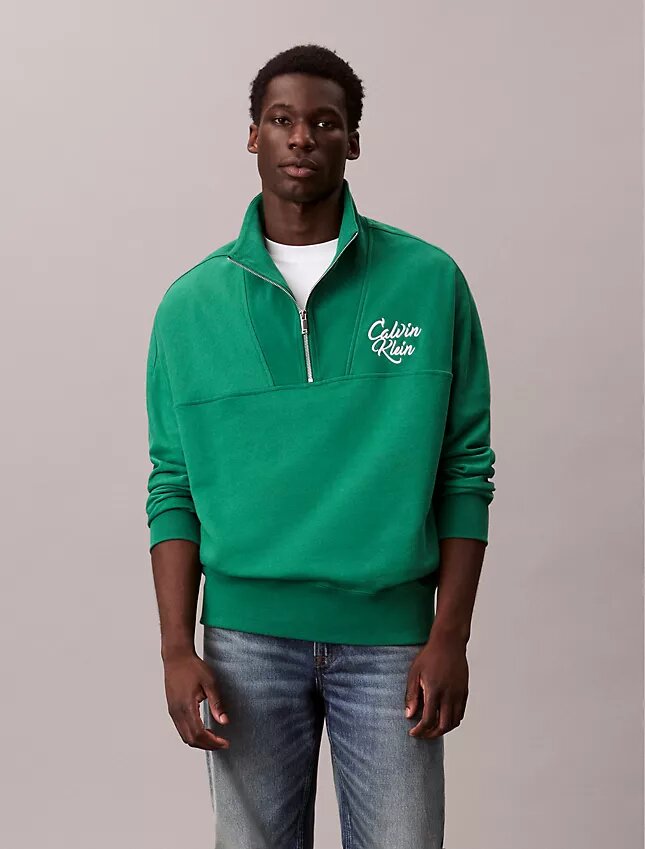 Bluza z polaru premium o luźnym kroju z zamkiem 1/4 Bluza z polaru premium o luźnym kroju z zamkiem 1/4
