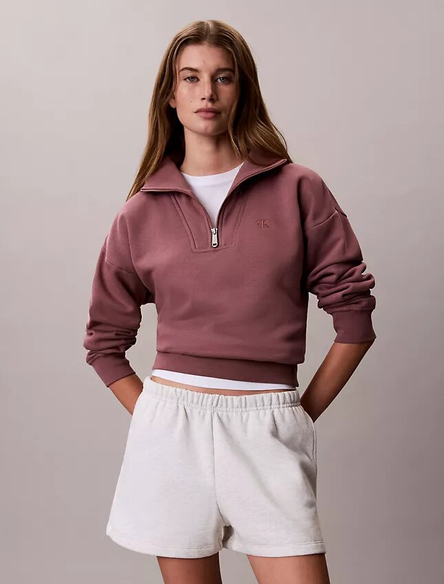 Bluza z polaru z Monogramem i zamkiem 1/4 Bluza z polaru z Monogramem i zamkiem 1/4