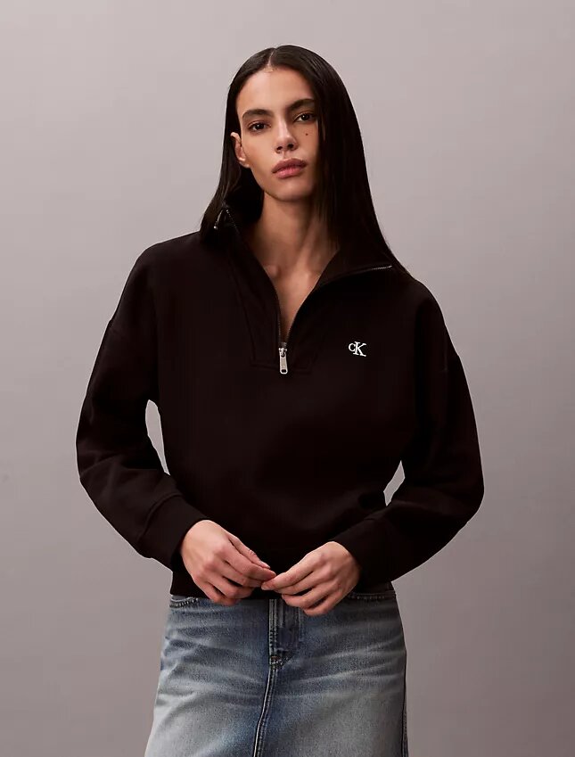 Bluza z polaru z Monogramem i zamkiem 1/4 Bluza z polaru z Monogramem i zamkiem 1/4