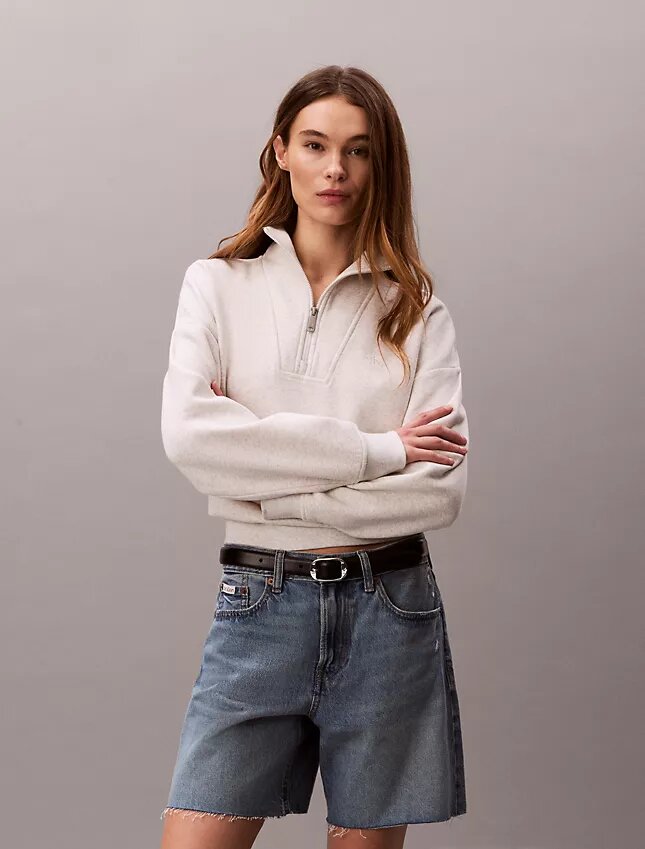 Bluza z polaru z Monogramem i zamkiem 1/4 Bluza z polaru z Monogramem i zamkiem 1/4