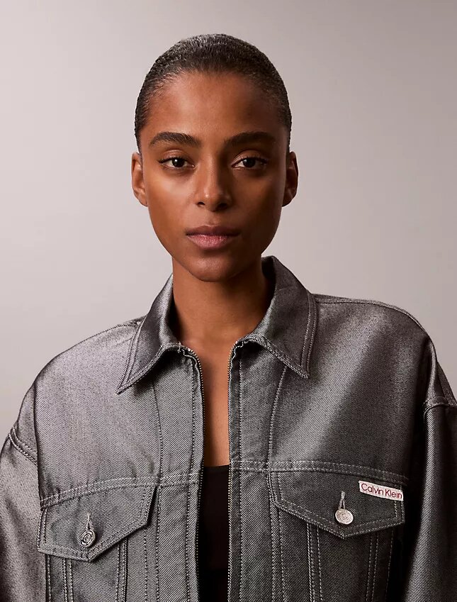 Bomber z błyszczącego denimu Bomber z błyszczącego denimu