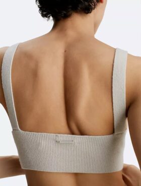 Bralette z dzianiny prążkowanej z mieszanki wełny