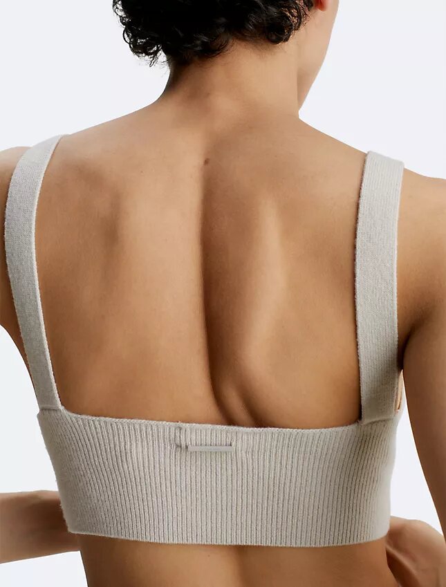 Bralette z dzianiny prążkowanej z mieszanki wełny Bralette z dzianiny prążkowanej z mieszanki wełny
