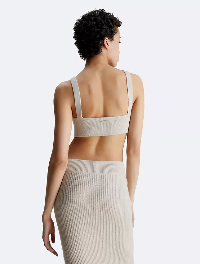 Bralette z dzianiny prążkowanej z mieszanki wełny Bralette z dzianiny prążkowanej z mieszanki wełny