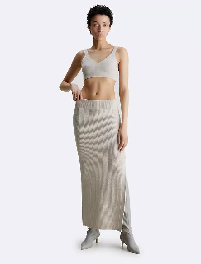 Bralette z dzianiny prążkowanej z mieszanki wełny Bralette z dzianiny prążkowanej z mieszanki wełny