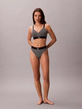 Bralette z mikrofibry z nadrukiem Monogramu, lekko podszyta Bralette z mikrofibry z nadrukiem Monogramu, lekko podszyta