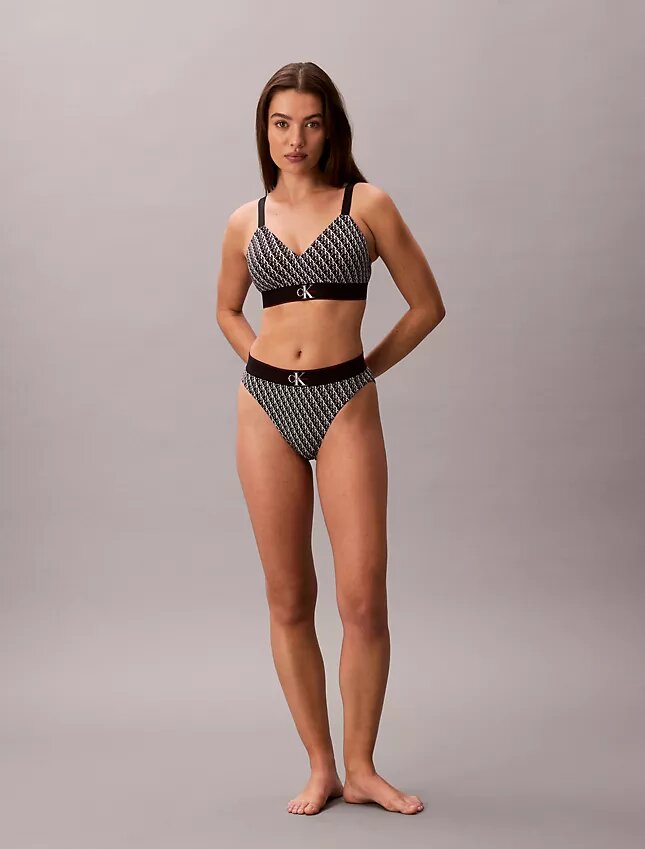 Bralette z mikrofibry z nadrukiem Monogramu, lekko podszyta Bralette z mikrofibry z nadrukiem Monogramu, lekko podszyta