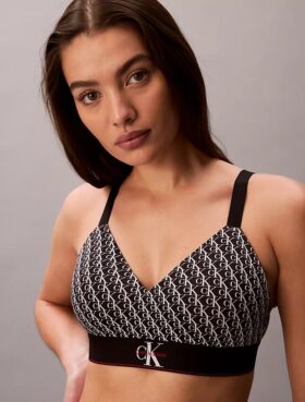 Bralette z mikrofibry z nadrukiem Monogramu, lekko podszyta Bralette z mikrofibry z nadrukiem Monogramu, lekko podszyta