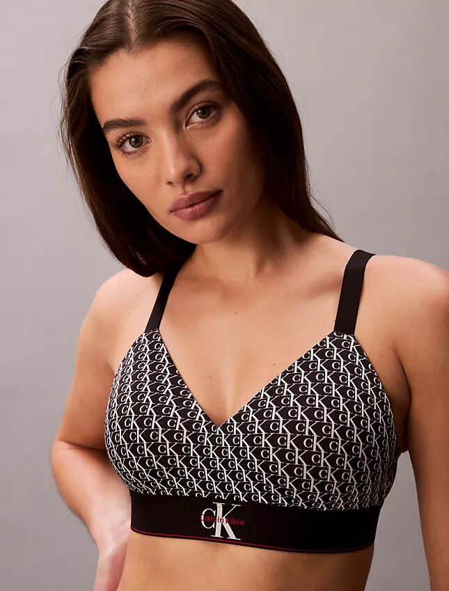 Bralette z mikrofibry z nadrukiem Monogramu, lekko podszyta Bralette z mikrofibry z nadrukiem Monogramu, lekko podszyta