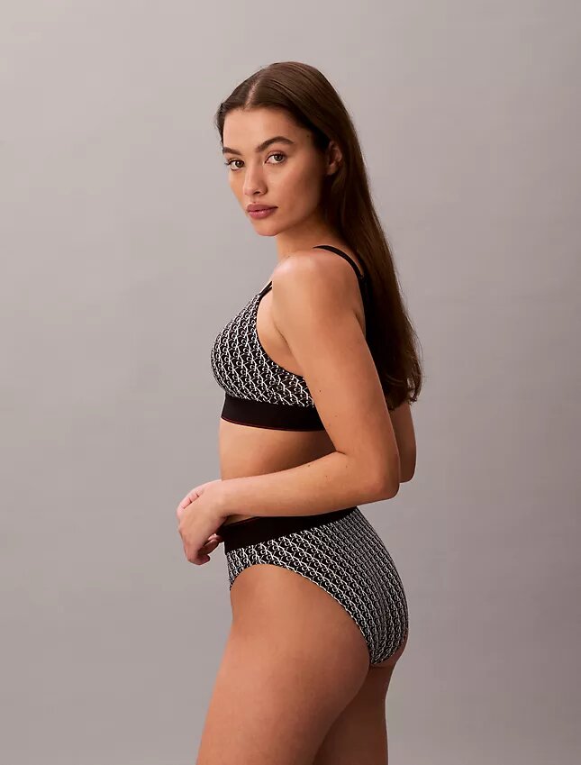 Bralette z mikrofibry z nadrukiem Monogramu, lekko podszyta Bralette z mikrofibry z nadrukiem Monogramu, lekko podszyta
