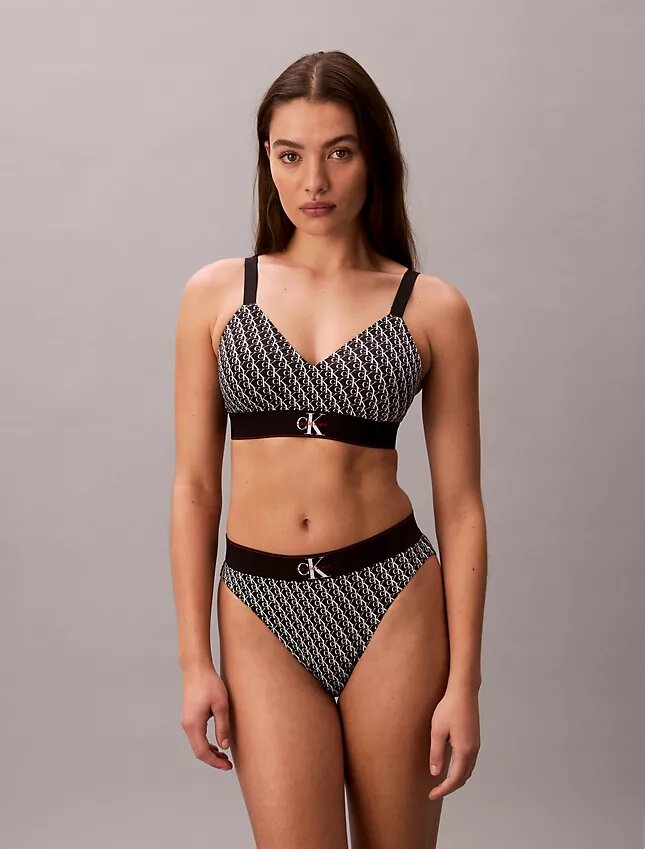 Bralette z mikrofibry z nadrukiem Monogramu, lekko podszyta Bralette z mikrofibry z nadrukiem Monogramu, lekko podszyta