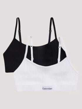 Bralette z prążkowanym logo, zestaw 2 sztuki