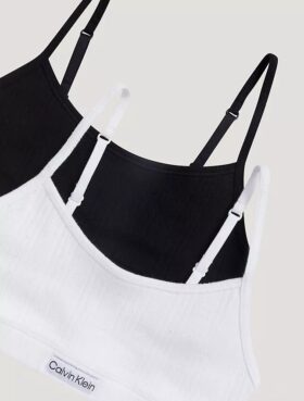 Bralette z prążkowanym logo, zestaw 2 sztuki