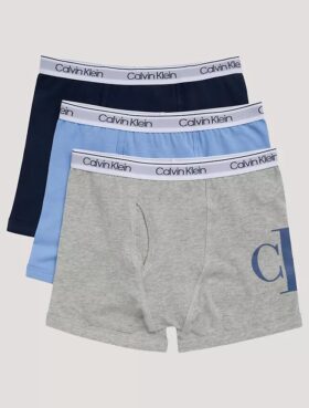 Chłopięce Bokserki Cotton Stretch z Monogramem, zestaw 3 sztuki Chłopięce Bokserki Cotton Stretch z Monogramem, zestaw 3 sztuki