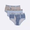 Chłopięce Cotton Stretch slipy z elastycznym paskiem z logo, 3 sztuki Chłopięce Cotton Stretch slipy z elastycznym paskiem z logo, 3 sztuki