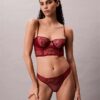 CK Black biustonosz balkonetkowy z kwiatową koronką, Unlined CK Black biustonosz balkonetkowy z kwiatową koronką, Unlined
