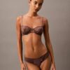 CK Black biustonosz balkonetkowy z kwiatową koronką, Unlined CK Black biustonosz balkonetkowy z kwiatową koronką, Unlined