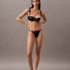 CK Black biustonosz balkonetkowy z kwiatową koronką, Unlined CK Black biustonosz balkonetkowy z kwiatową koronką, Unlined