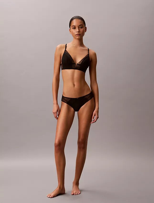 CK Black Geo Lace Lightly Lined Triangle Bra CK Black Geo Lace Lightly Lined Triangle Bra