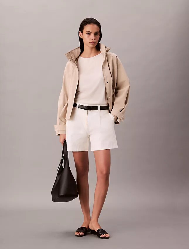 Cotton Stretch, elastyczne bermudy z plisami Cotton Stretch, elastyczne bermudy z plisami