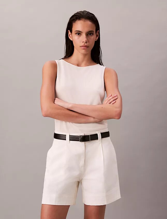 Cotton Stretch, elastyczne bermudy z plisami Cotton Stretch, elastyczne bermudy z plisami