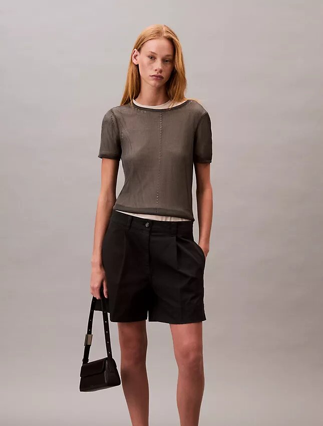 Cotton Stretch, elastyczne bermudy z plisami Cotton Stretch, elastyczne bermudy z plisami