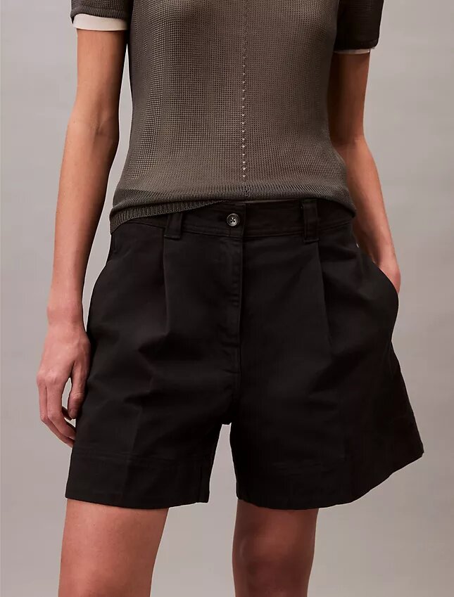 Cotton Stretch, elastyczne bermudy z plisami Cotton Stretch, elastyczne bermudy z plisami