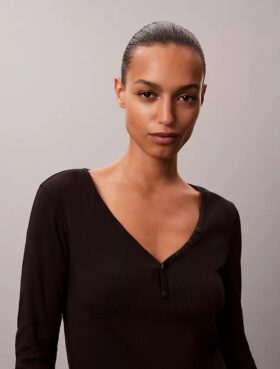 Cotton Stretch Henley T-Shirt