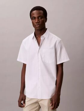 Cotton Stretch koszula z elastycznego materiału w wąskie paski, zapinana na guziki