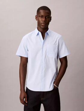 Cotton Stretch koszula z elastycznego materiału w wąskie paski, zapinana na guziki