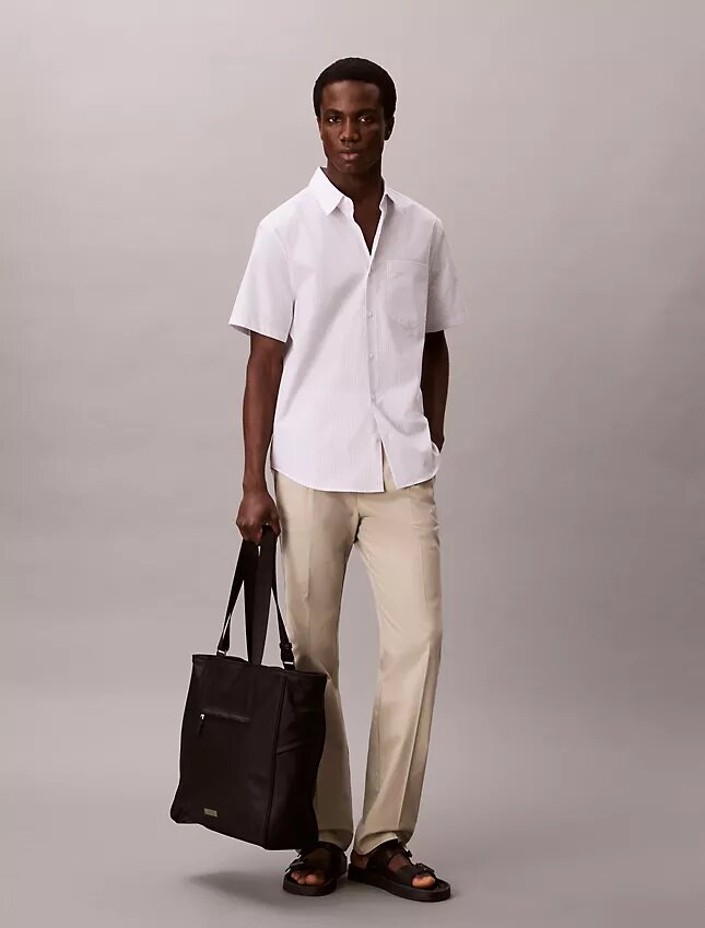 Cotton Stretch koszula z elastycznego materiału w wąskie paski, zapinana na guziki Cotton Stretch koszula z elastycznego materiału w wąskie paski, zapinana na guziki